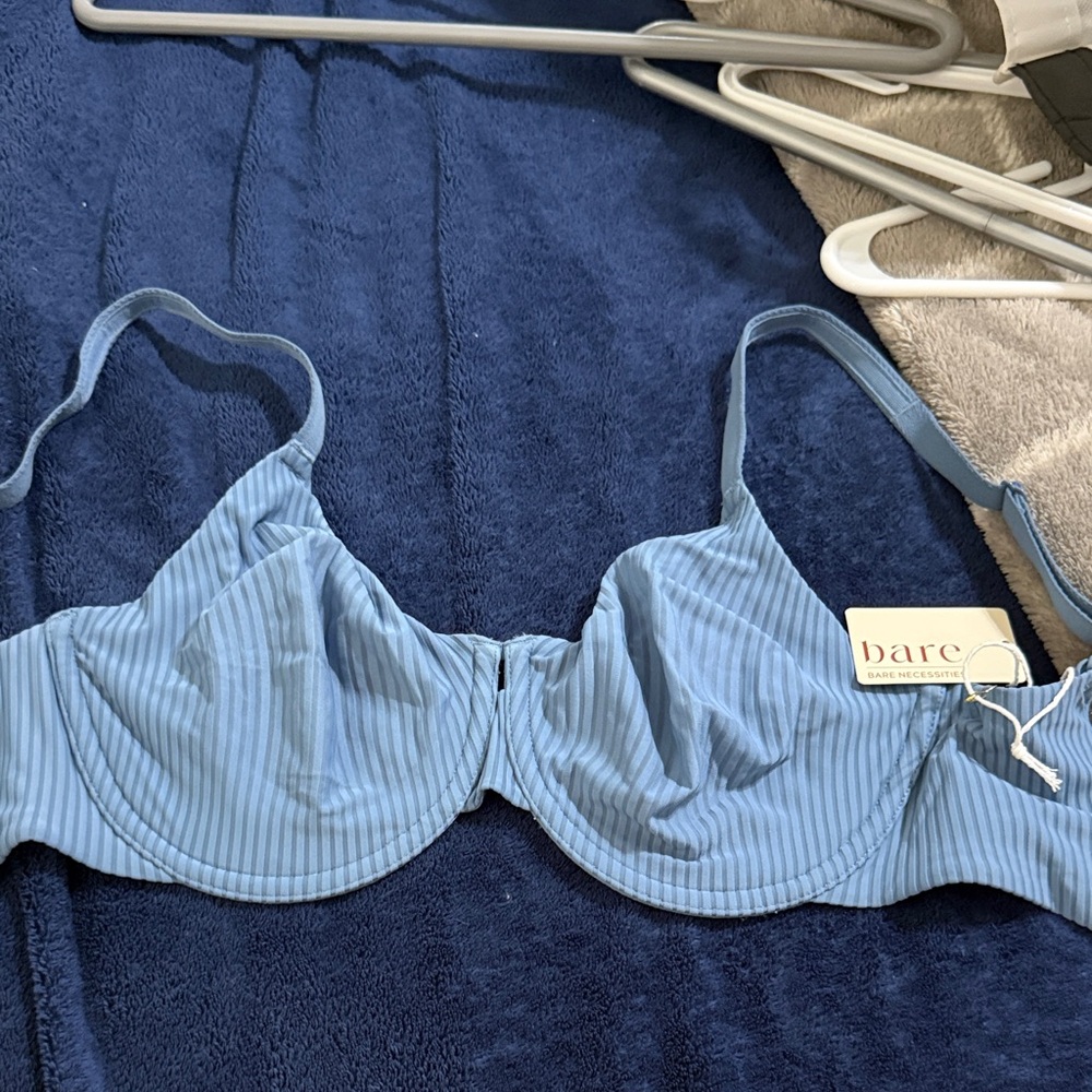 Bare Necessities Light Blue Striped Bra
